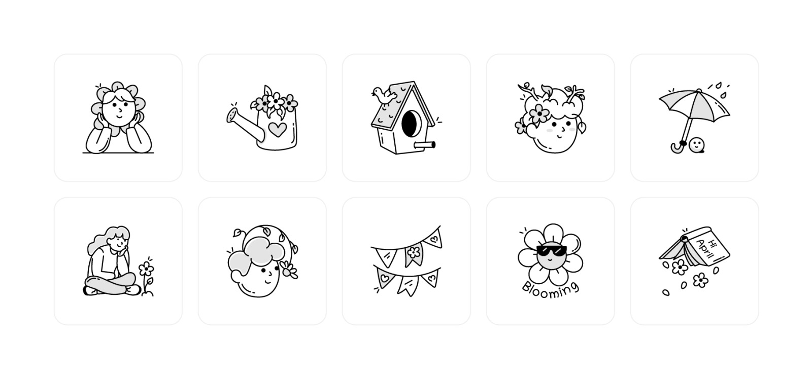 April Doodles Icons Collection