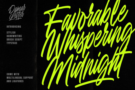 Favorable Whispering Midnight - Handwritten script