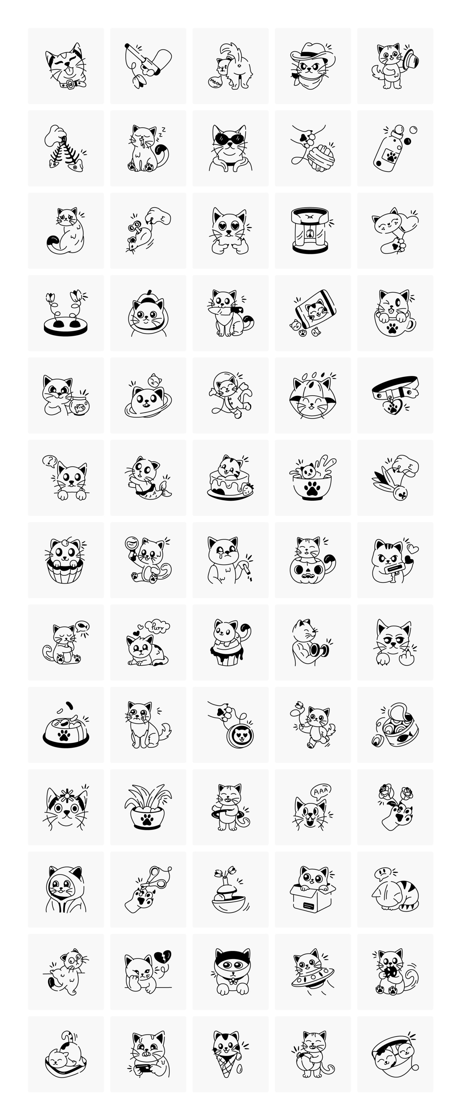 Cute Cat Doodle Icon Pack Cute Cat Doodle Icon Pack