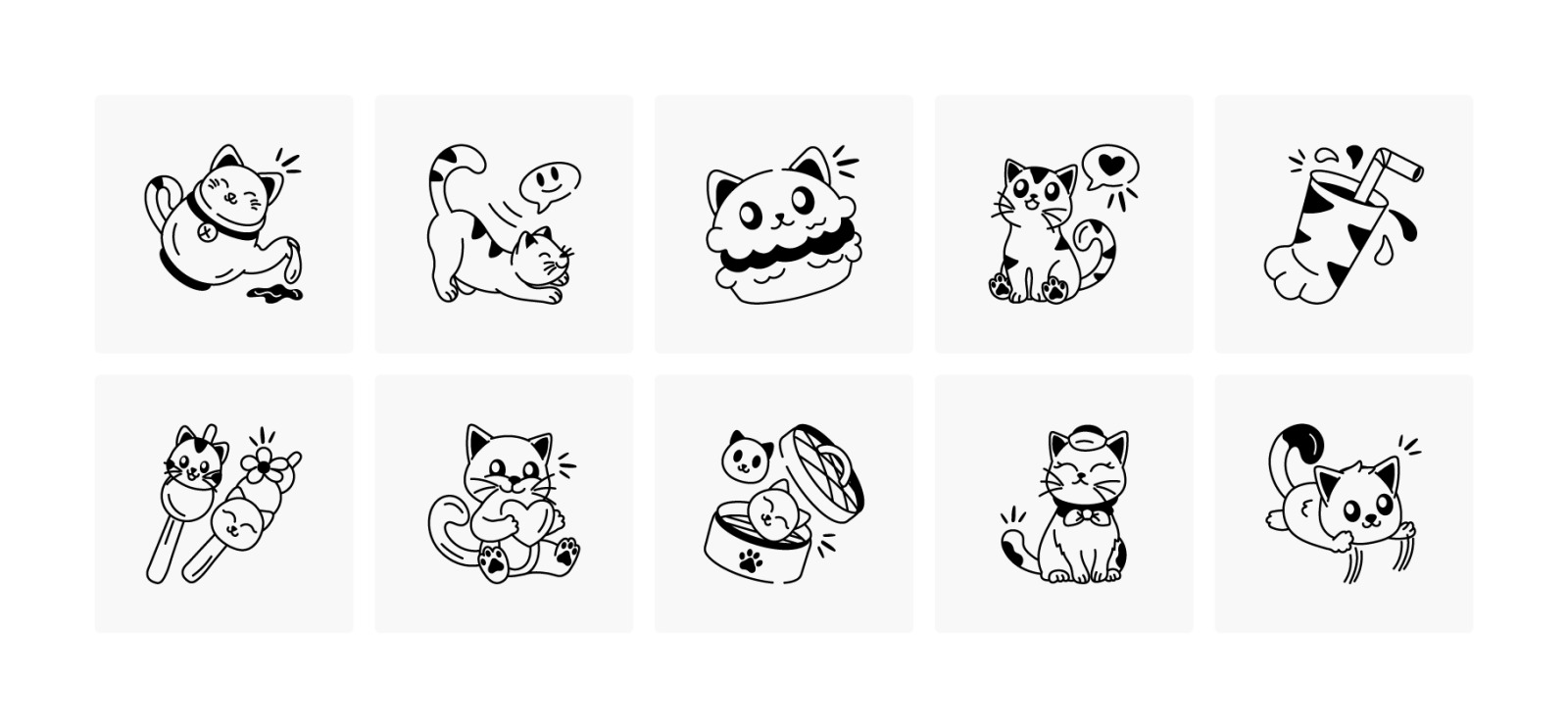 Cute Cat Doodle Icon Pack Cute Cat Doodle Icon Pack