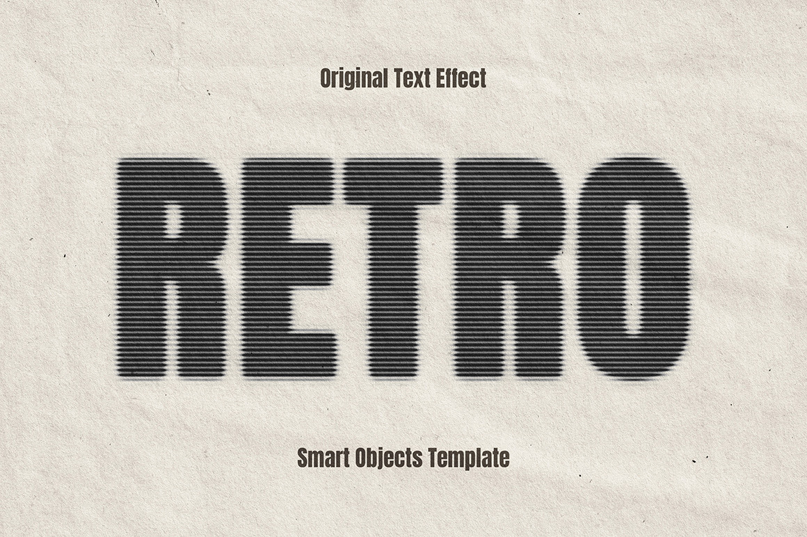 Halftone Lines Text Effect Halftone Lines Text Effect