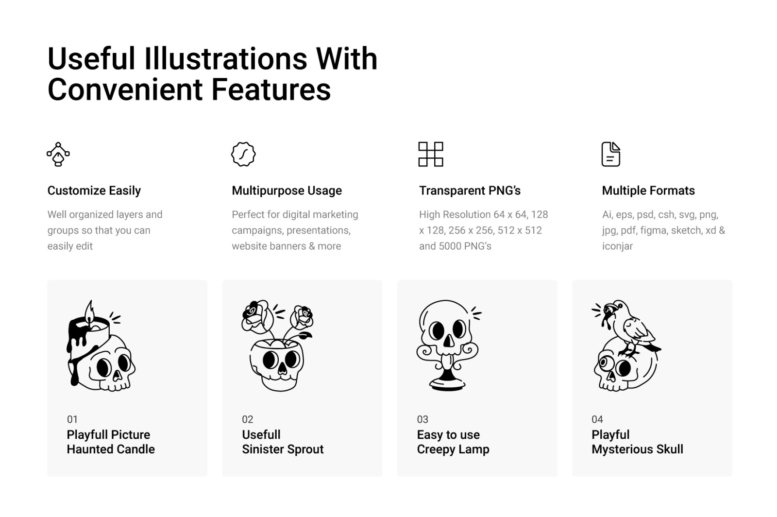 Skull Doodle Icons