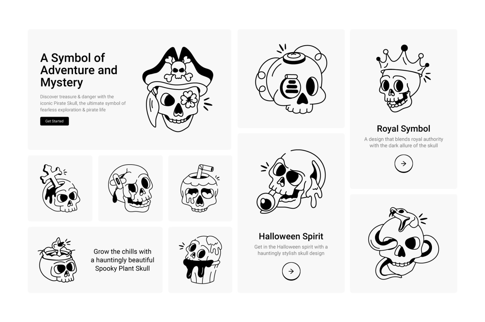 Skull Doodle Icons