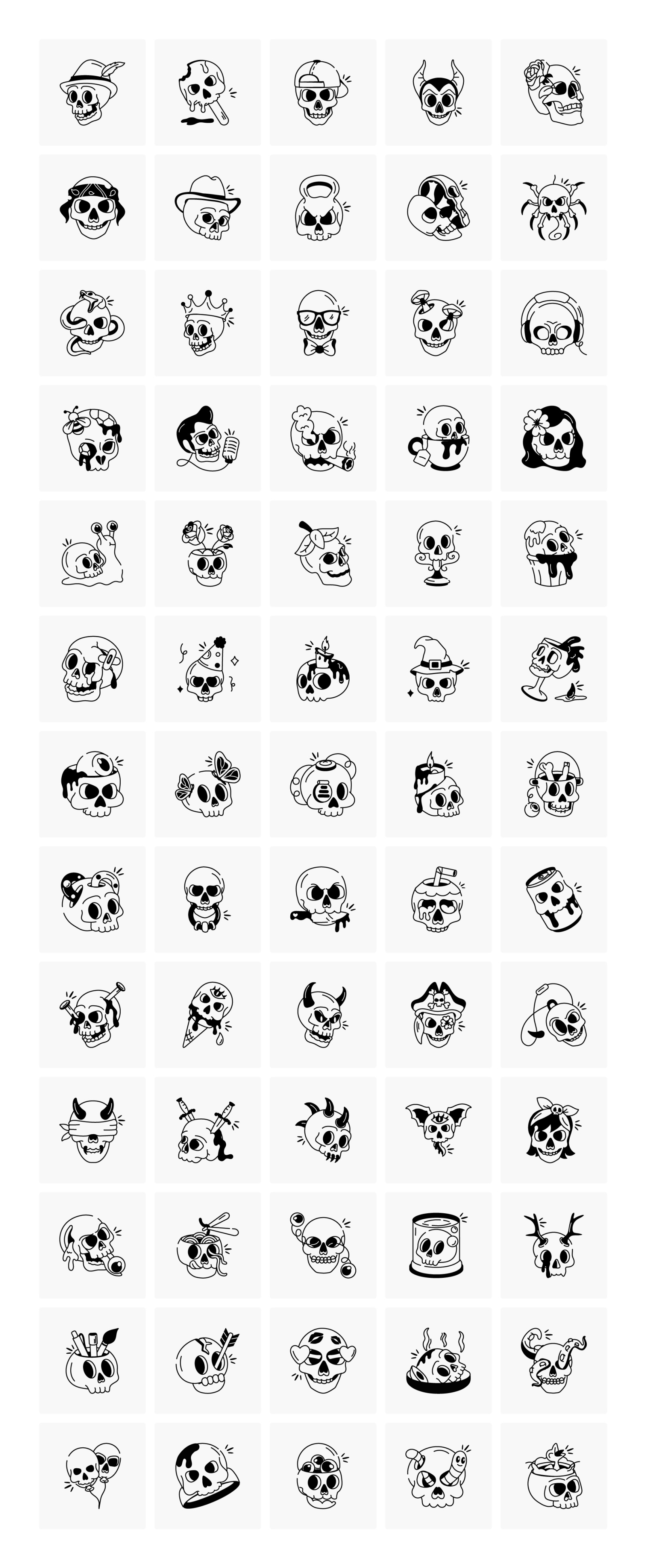 Skull Doodle Icons
