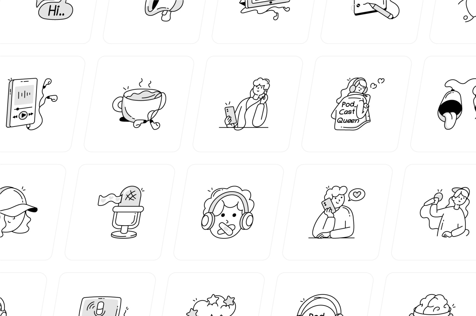 Podcast and Communication Icons Podcast and Communication Icons