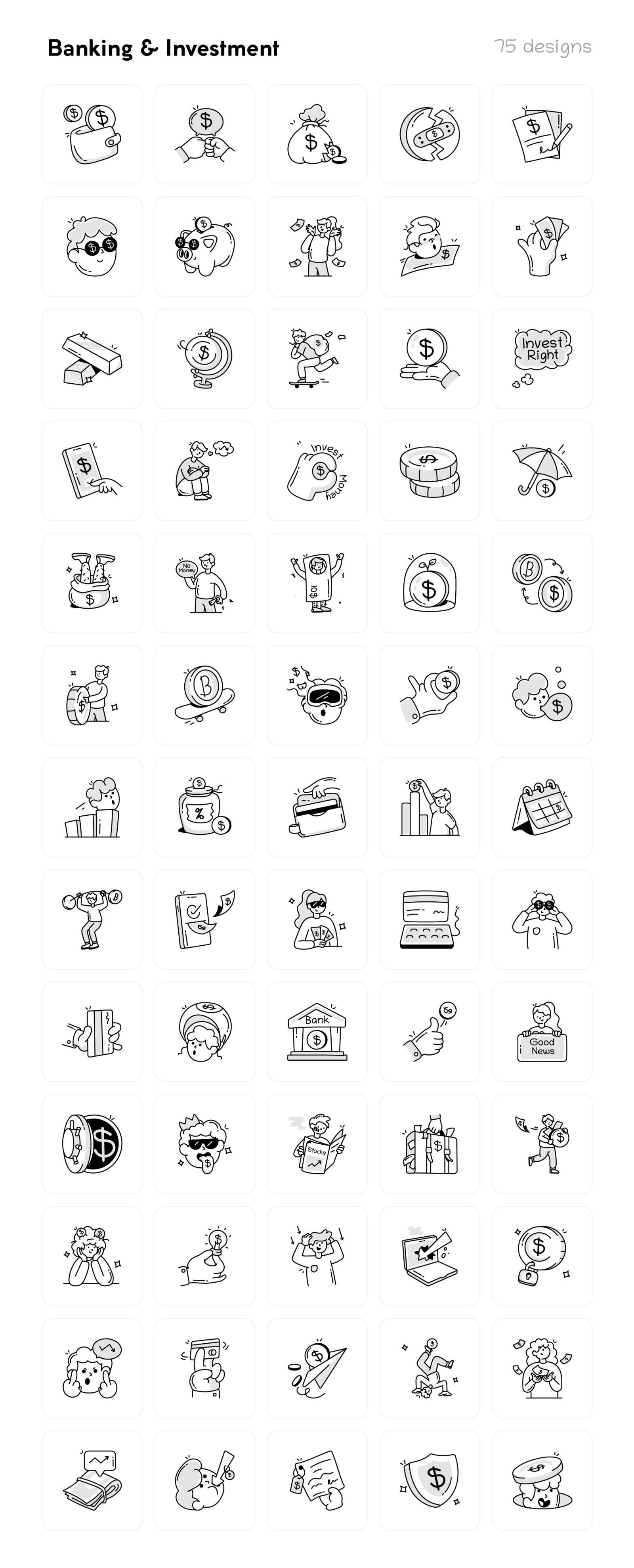 Banking and Investment Icon Set