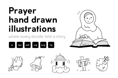 Prayer Doodle Icons Collection - Design