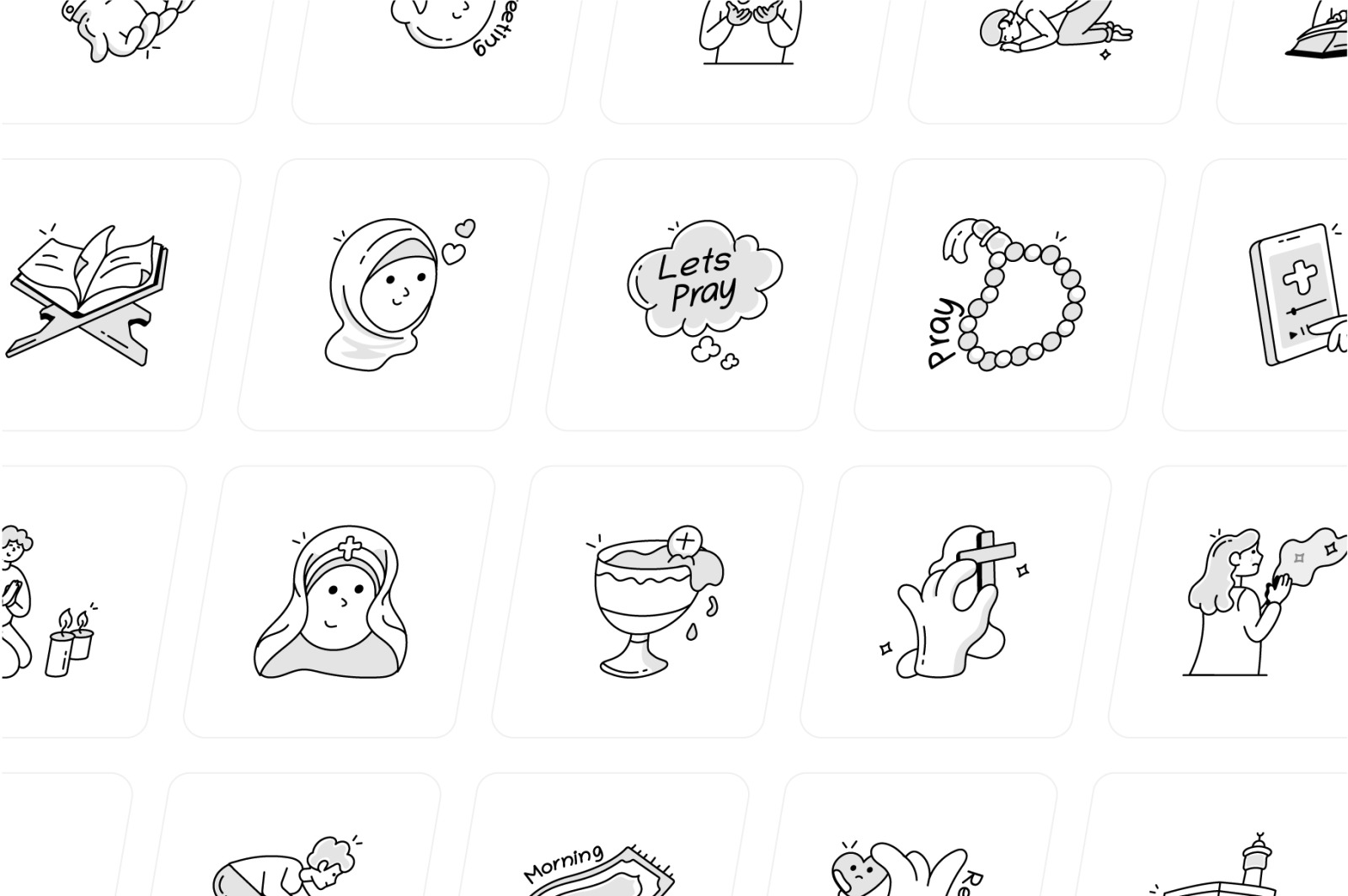 Prayer Doodle Icons Collection Prayer Doodle Icons Collection