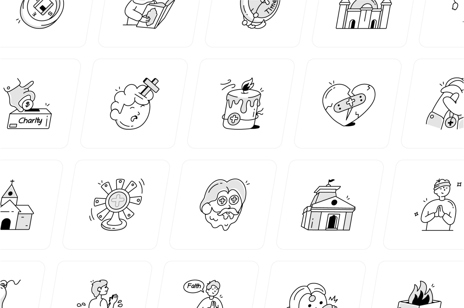 Prayer Doodle Icons Collection Prayer Doodle Icons Collection