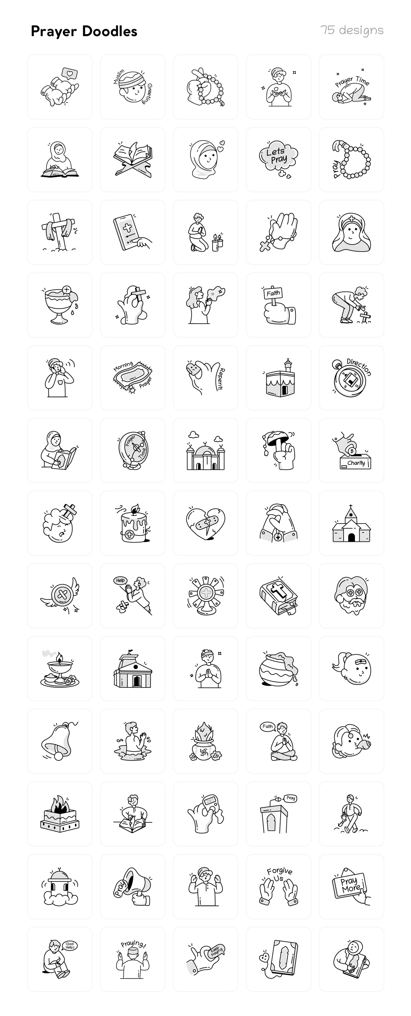 Prayer Doodle Icons Collection Prayer Doodle Icons Collection
