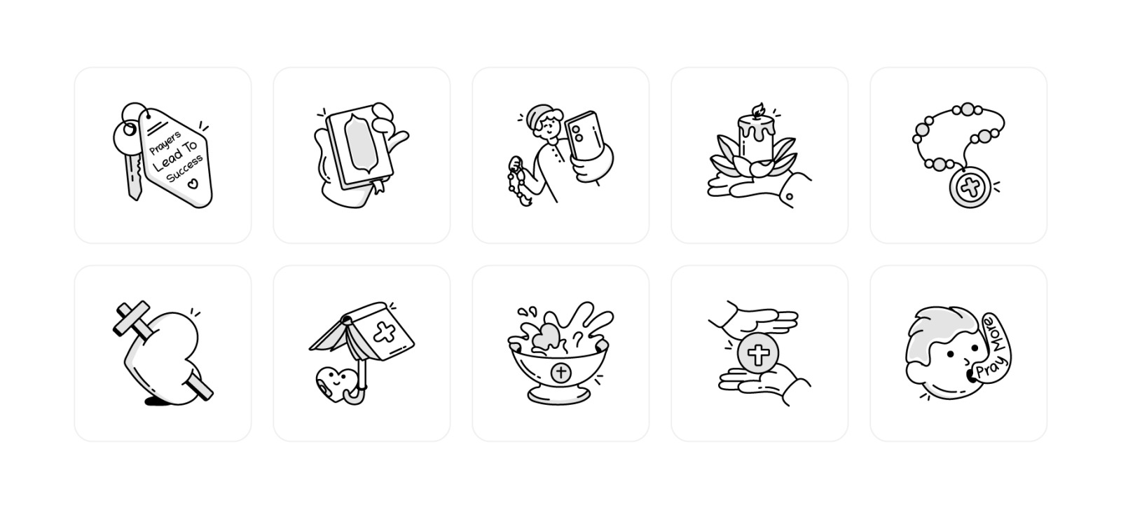 Prayer Doodle Icons Collection Prayer Doodle Icons Collection