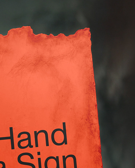 A Zombie Hand Holding a Torn Piece of Paper Mockup