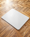 Rectangular Door Mat on Wooden Floor Mockup