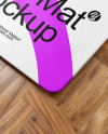 Rectangular Door Mat on Wooden Floor Mockup