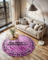 Living Room with Round Rug and Sofa Mockup