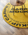 Living Room with Round Rug and Sofa Mockup