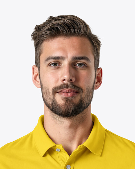 A Man Wearing a Polo Shirt and Jeans Mockup