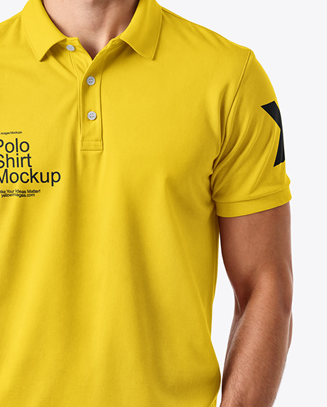 A Man Wearing a Polo Shirt and Jeans Mockup