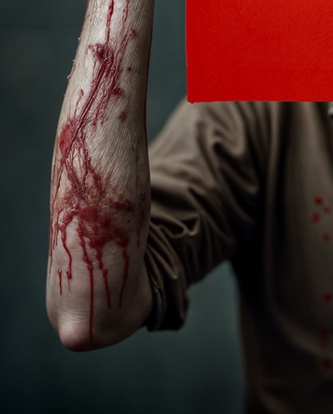 Zombie Holding a Square Paper Poster Mockup