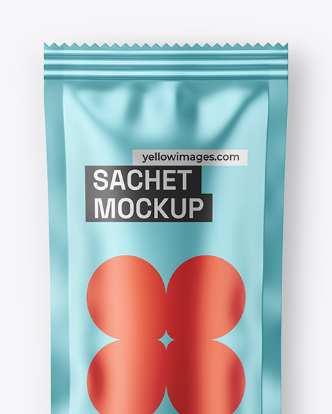 Matte Metallic Sachet Mockup