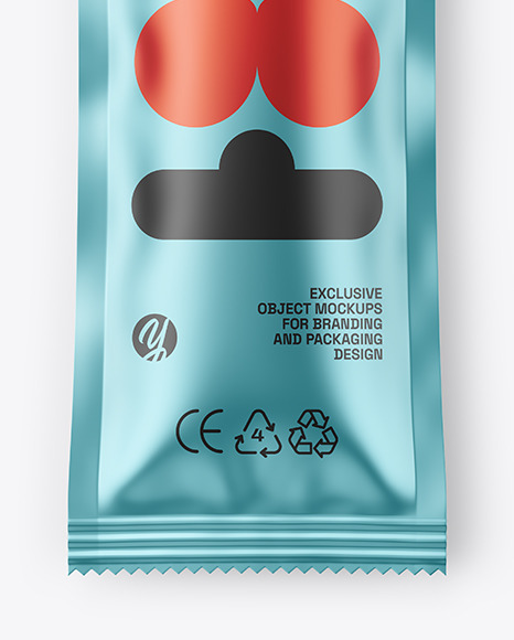 Matte Metallic Sachet Mockup