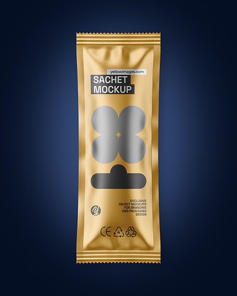 Matte Metallic Sachet Mockup