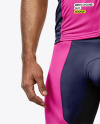Man in Sunglasses Wearing a Cycling Jersey and Bib Shorts Mockup