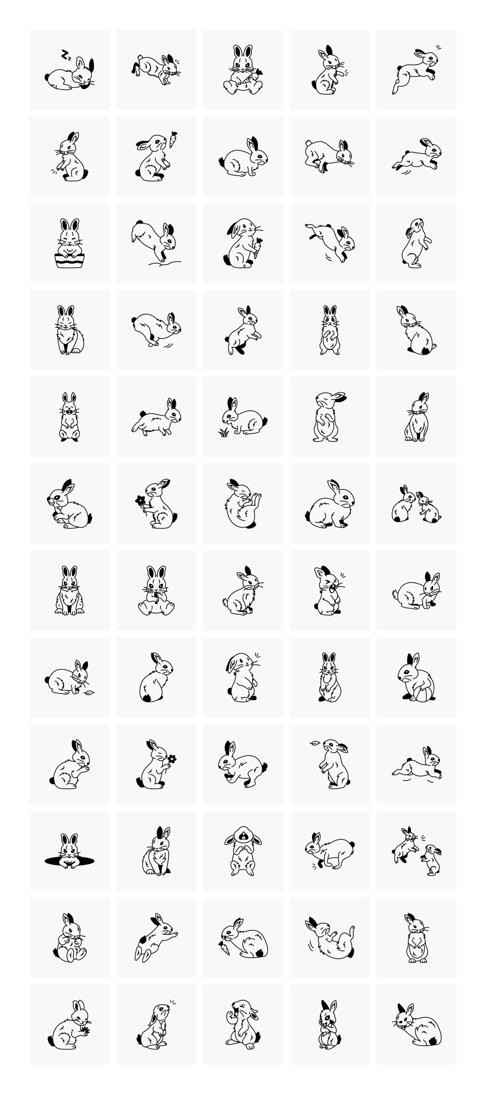Bunny Drawing Icons Bunny Drawing Icons