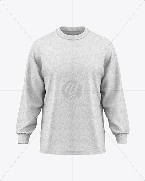 Men's Melange Oversize Sweatshirt Mockup - Front View