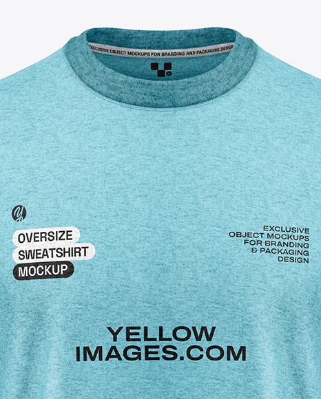 Men's Melange Oversize Sweatshirt Mockup - Front View
