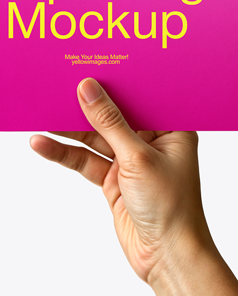 Hand Holding a Paper Sign Mockup