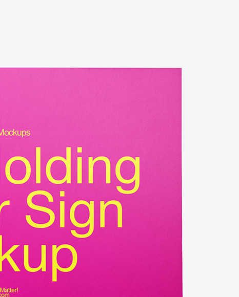 Hand Holding a Paper Sign Mockup