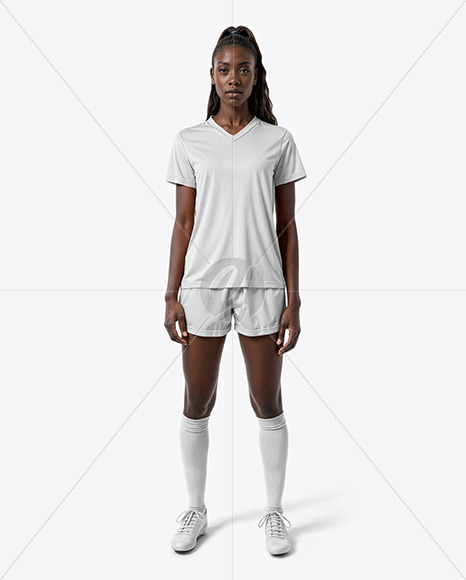 A Black Woman Wearing a Full Soccer Kit Mockup