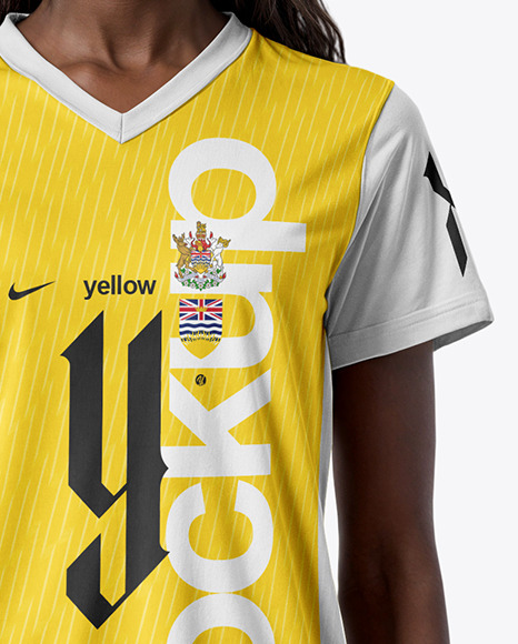 A Black Woman Wearing a Full Soccer Kit Mockup