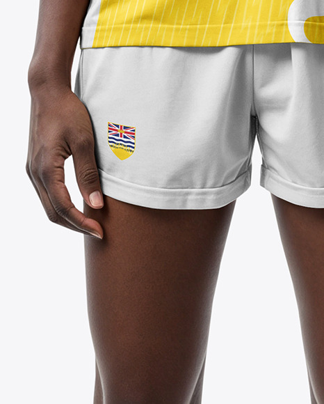 A Black Woman Wearing a Full Soccer Kit Mockup