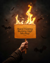 Hand Holding a Burning Sign Mockup