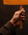 Hand Holding a Burning Sign Mockup