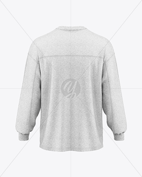 Men's Melange Oversize Sweatshirt Mockup - Back View