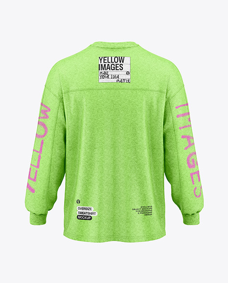 Men's Melange Oversize Sweatshirt Mockup - Back View
