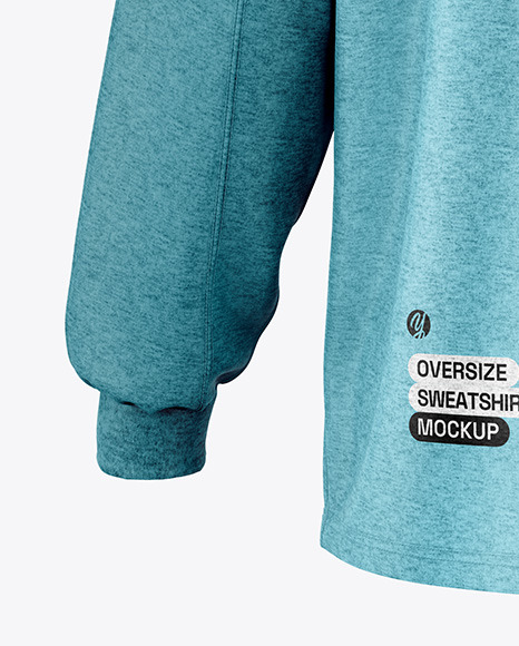 Men's Melange Oversize Sweatshirt Mockup - Back View