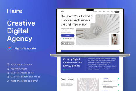 Flaire 2 - Creative Digital Agency Website - Digital interfaces