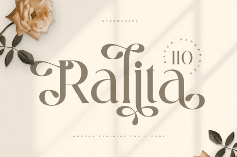 Ralita - Modern Feminine Curly Font - Fancy font