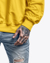 A Man with Tattoos Wearing an Oversize Sweatshirt and Jeans Mockup