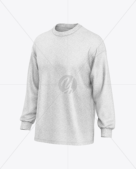 Men's Melange Oversize Sweatshirt Mockup - Half Side View