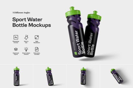 Sport Water Bottle Mockups - Drink mockup