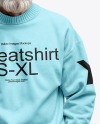 An Old Man with Sunglasses Wearing Sweatshirt and Beanie Hat Mockup