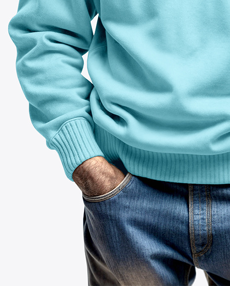 An Old Man with Sunglasses Wearing Sweatshirt and Beanie Hat Mockup