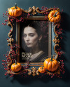 Picture in a Halloween Themed Frame with Berries on Branches Mockup
