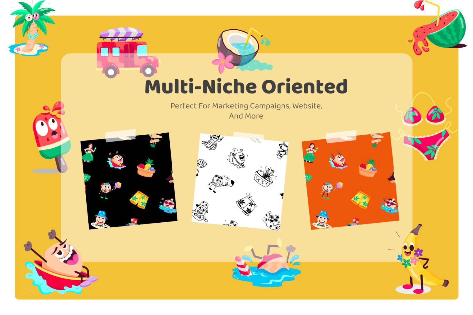 Hawaii Cartoon Stickers Hawaii Cartoon Stickers