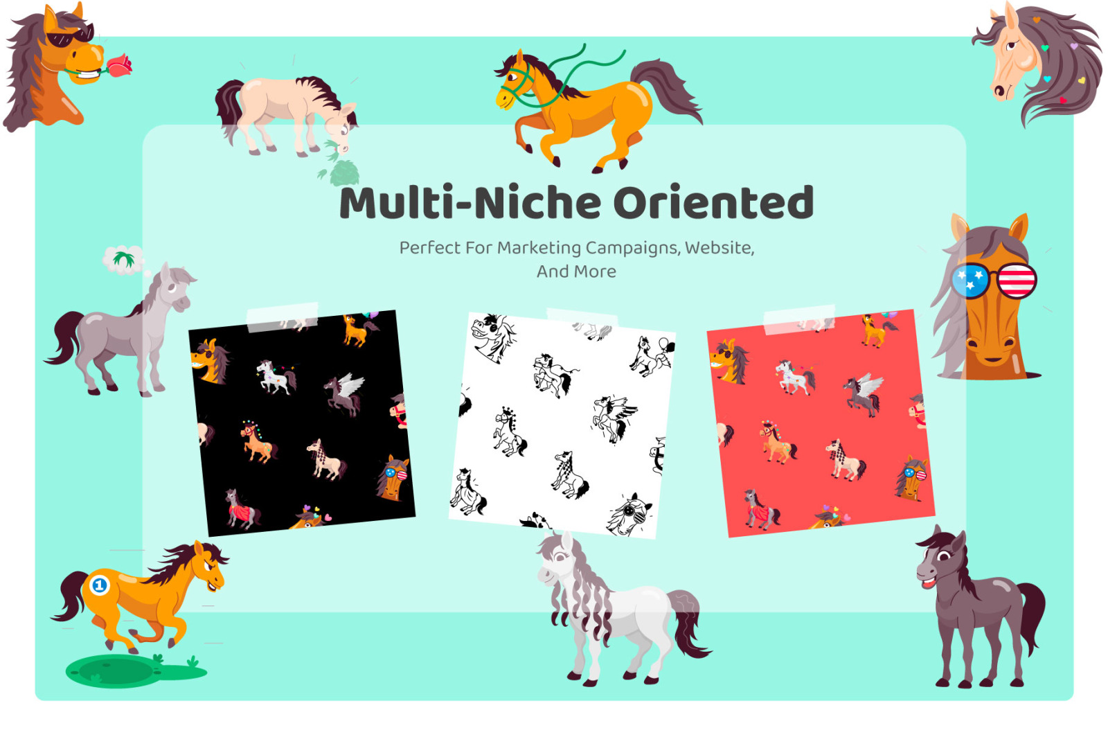 Horse Cartoon Stickers Horse Cartoon Stickers